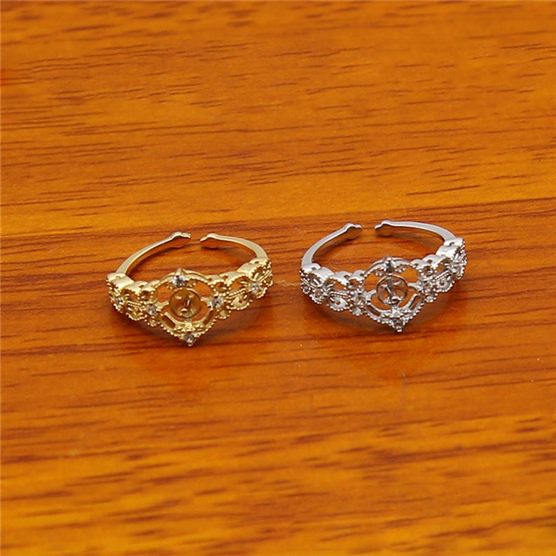 Best Gift For Her. Hollow Ring Support DIY Tools White Color Jewelry Making Ring Base Ring Empty Holder S925 Silver Ring Accessory