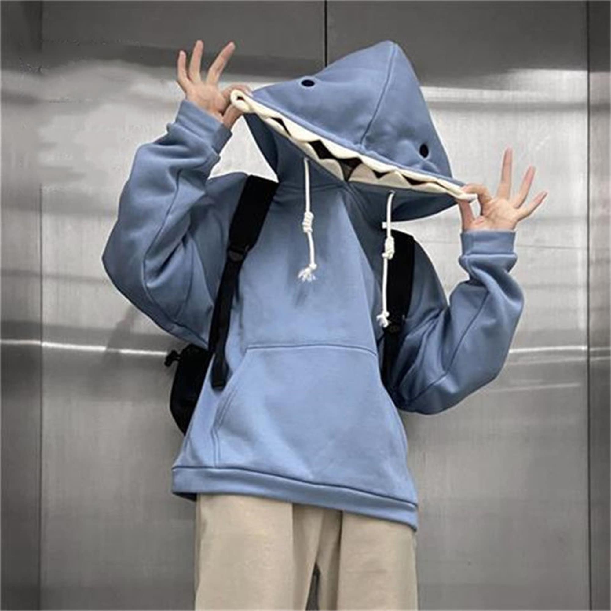 Women Kawaii Shark Hoodie Full Zip Up Hoodie Over Face Aesthetic Cute  Fleece Sherpa Hood Sweatshirt with Gloves Anime at  Women’s Clothing  store