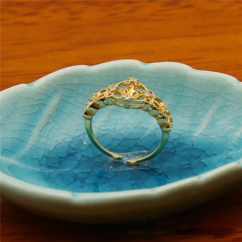 Best Gift For Her. Hollow Ring Support DIY Tools White Color Jewelry Making Ring Base Ring Empty Holder S925 Silver Ring Accessory