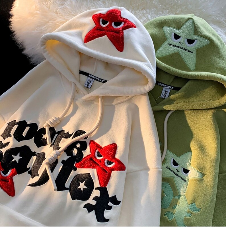 Star Design Hoodie y2k ERL archive 03 トップス Star Design Hoodie y2k ERL archive 03 トップス