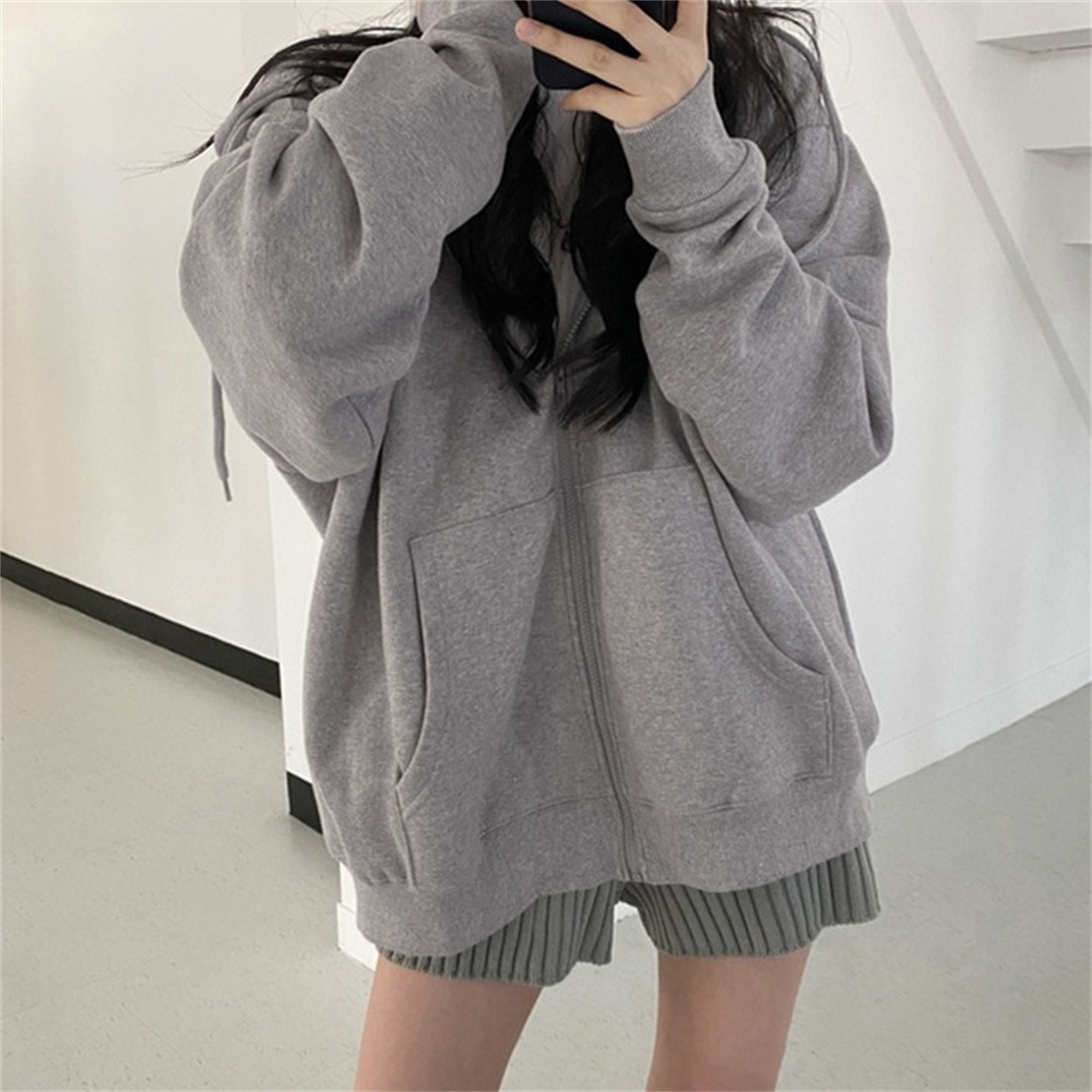 Oversized Zip up Hoodie - Etsy