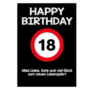 Glückwunsch zum 18. Geburtstag | XXL Geburtstagskarte DIN A4 modernes Design inkl. Umschlag Klappkarte Grußkarte  Maxikarte extra groß