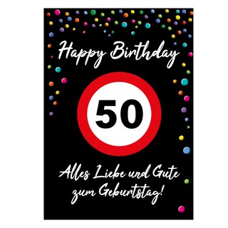 Biglietto Auguri 50° Compleanno Umoristico "Fifty And Still Fabulous" - Per Lei E Lui Con Adesivi Divertenti