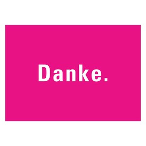 Sag einfach mal Danke - Grußkarte für ein Dankeschön DIN A6 mit weißer Rückseite, DIY, 5 Stück, Pink