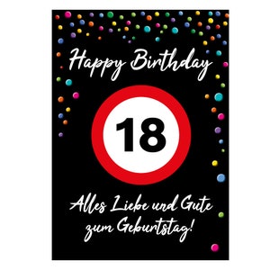 Buon 18° compleanno | XXL Biglietto di compleanno DIN A4 Coriandoli Design incluso Busta Pieghevole Biglietto di auguri Maxi Card Extra Large