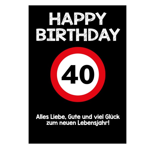 ¡Felicidades por su 40 cumpleaños | Tarjeta de cumpleaños XXL DIN A4 diseño moderno incl. sobre tarjeta de felicitación plegable tarjeta de felicitación maxi tarjeta extra grande