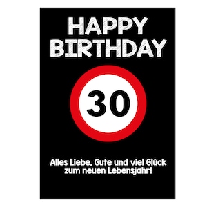 Glückwunsch zum 30. Geburtstag | XXL Geburtstagskarte DIN A4 modernes Design inkl. Umschlag Klappkarte Grußkarte  Maxikarte extra groß