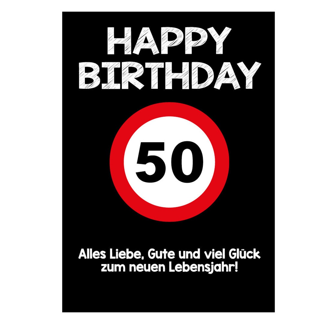 White Cotton Cards Handgefertigte Glückwunschkarte Zum 50. Geburtstag – Groß, 22 X 22 Cm, Mit Strass Und Glitzer