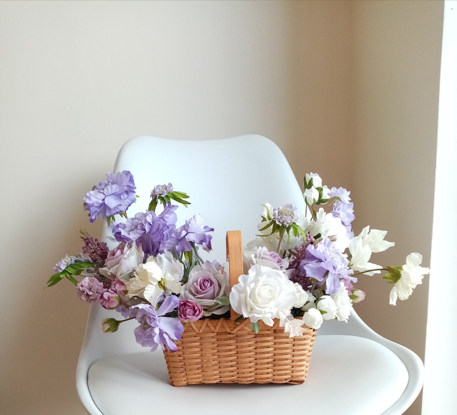 Artificial flower arrangement basket Home decor DIY Etsy