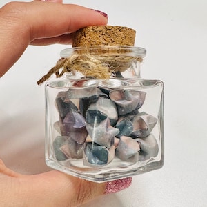 Galaxy Origami Lucky Stars in Glass Jar: Handmade Cosmic Decor