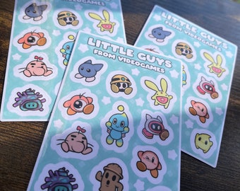 Little Guys From Videogames vinyl sticker sheet