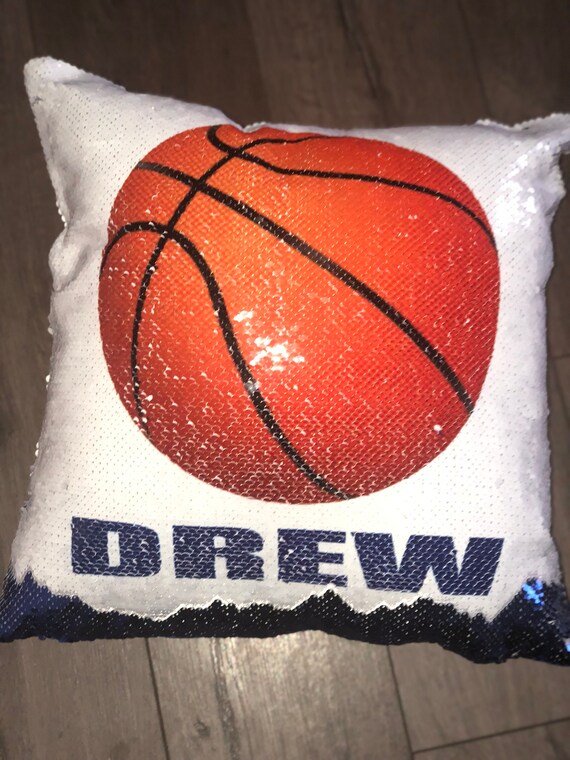 basketball sequin pillow