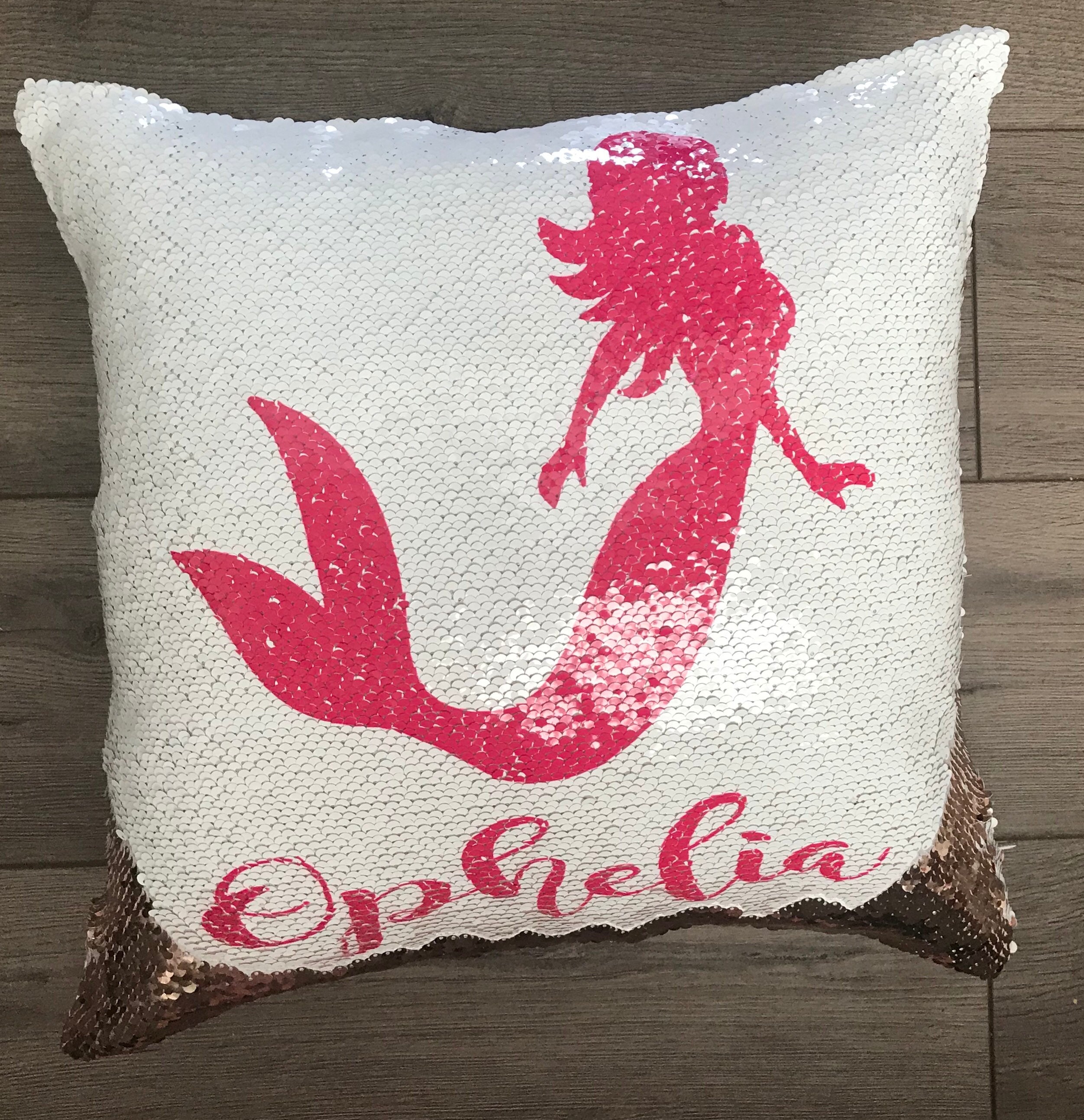 Personalized Mermaid Flip Sequin Pillow Flip Sequin Pillow Personalized