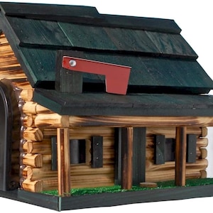 Log Cabin Wooden Mailbox