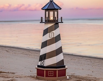 Cape Hatteras Wooden Lighthouse Solar Decorative Lawn and Garden Ornament
