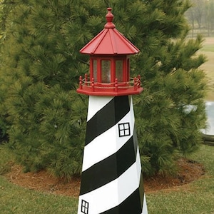 St. Augustine Wooden Lighthouse Solar Decorative Lawn and Garden Ornament