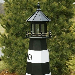 Bodie Island Wooden Lighthouse Solar Decorative Lawn and Garden Ornament