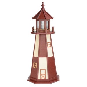 Cape Henry Wooden Lighthouse Solar Decorative Lawn and Garden Ornament ...