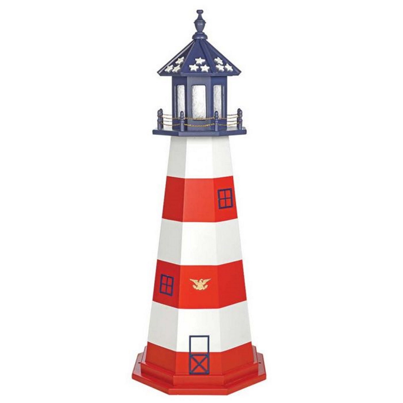 Patriotic Cape Hatteras Wooden Lighthouse Solar Decorative - Etsy