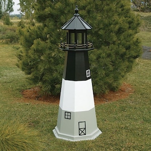 Oak Island Wooden Lighthouse Solar Decorative Lawn and Garden Ornament