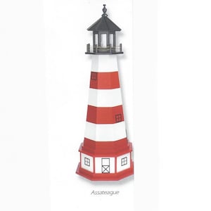 Assateague Wooden Lighthouse Solar Decorative Lawn and Garden Ornament