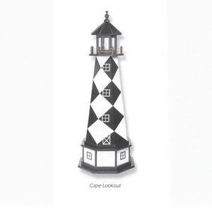 Cape Lookout Wooden Lighthouse Solar Decorative Lawn and Garden Ornament
