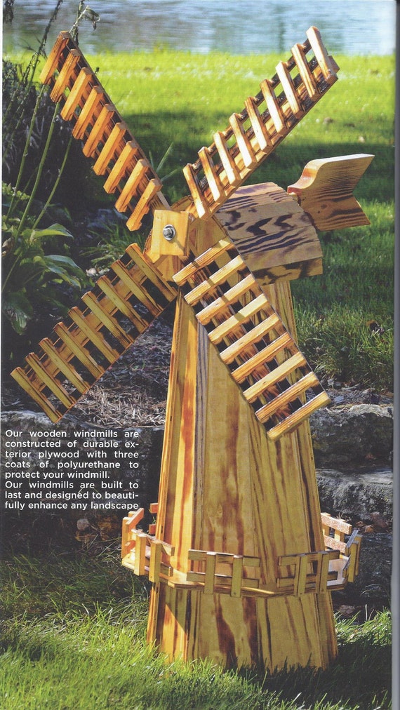 Wooden garden windmill deals