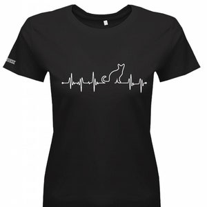 Herzschlag - Katze Kater - Damen T-Shirt