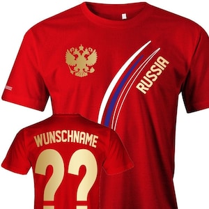 Russia - Russland Fan T-Shirt 103 - Personalisierbar mit Wunschname und Wunschnummer -Herren T-Shirt