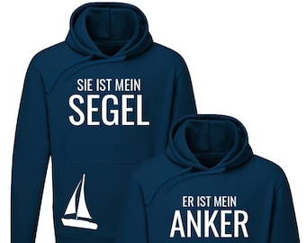 Sie ist mein Segel - Er ist mein Anker Partner Couple Hoodie Set