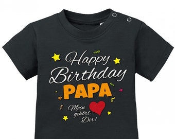 Happy Birthday Papa Mein Herz gehört Dir Geburtstag - Baby Shirt