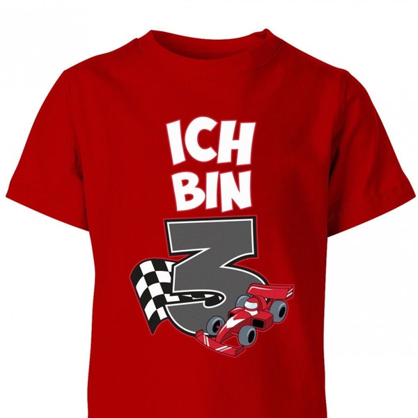 T-Shirt 3 Geburtstag Autorennen Rennfahrer Rennwagen Motorsport für Junge und Mädchen