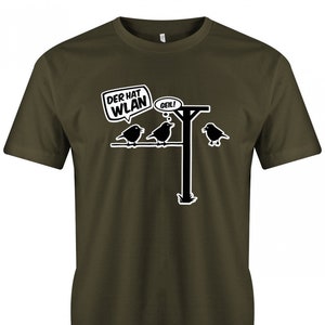 Lustige Sprüche T-Shirt Der hat Wlan Fun t-shirt mit Sprüchen Männer image 1