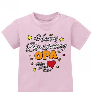 Happy Birthday Opa Mein Herz gehört Dir Geburtstag Baby Shirt Rosa