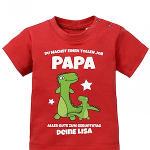 Du machst einen tollen Job Papa alles gute zum Geburtstag personalisiert mit Name Baby Papa Shirt Bild 1