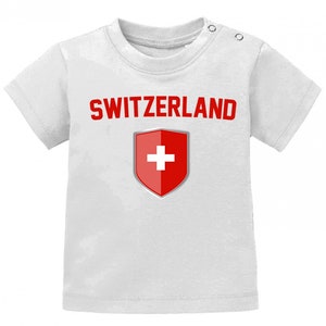 Switzerland Fan T-Shirt WM EM Schweiz Baby T-Shirt Blanc