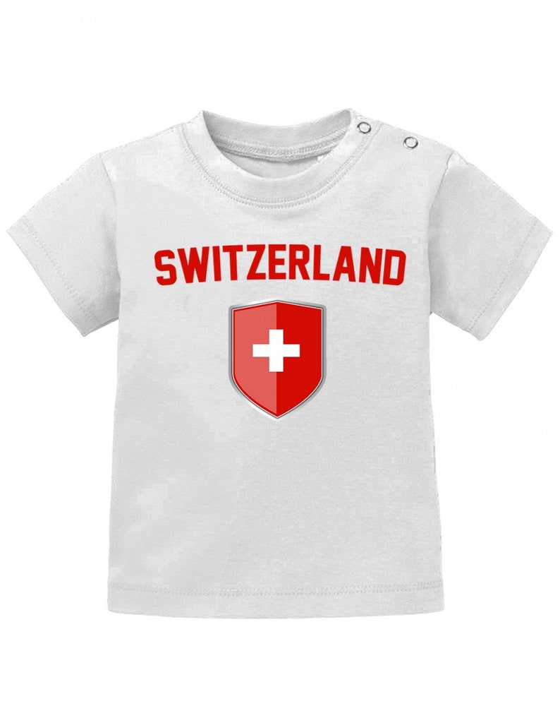 Switzerland Fan T-Shirt WM EM Schweiz Baby T-Shirt Blanc