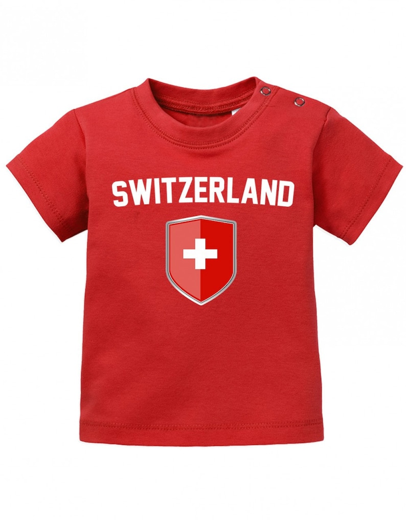 Switzerland Fan T-Shirt WM EM Schweiz Baby T-Shirt Rouge