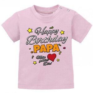 Happy Birthday Papa Mein Herz gehört Dir Geburtstag Baby Shirt Bild 5