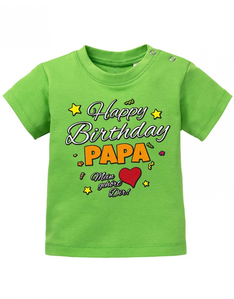 Happy Birthday Papa Mein Herz gehört Dir Geburtstag Baby Shirt Bild 8