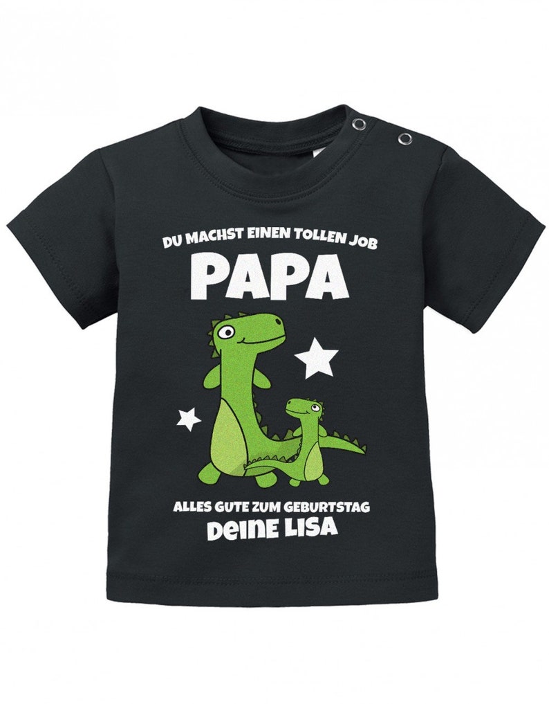 Du machst einen tollen Job Papa alles gute zum Geburtstag personalisiert mit Name Baby Papa Shirt Black