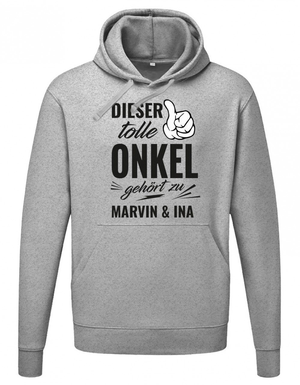 Onkel Unisex Hoodie Herren & Damen - Dieser tolle Onkel gehört zu Wunschnamen personalisierbar
