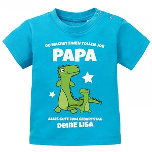 Du machst einen tollen Job Papa alles gute zum Geburtstag personalisiert mit Name Baby Papa Shirt Bild 9