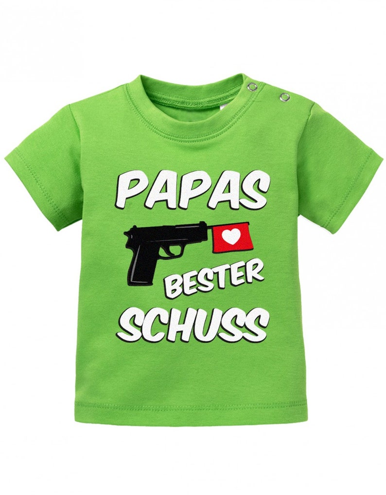 Papas bester Schuss Baby Sprüche Shirt Grün