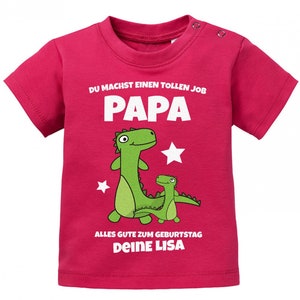 Du machst einen tollen Job Papa alles gute zum Geburtstag personalisiert mit Name Baby Papa Shirt Bild 3