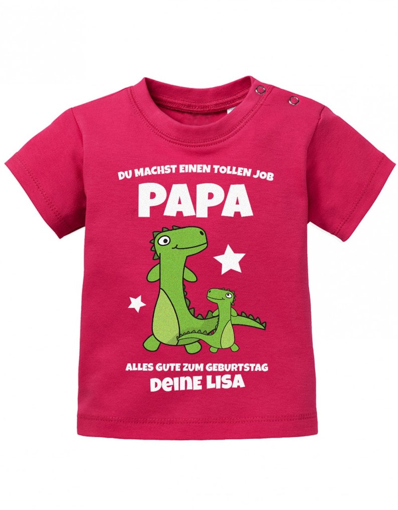 Du machst einen tollen Job Papa alles gute zum Geburtstag personalisiert mit Name Baby Papa Shirt Bild 3