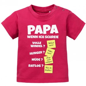 Papa wenn ich schreie Lösungen Notizen Baby Sprüche Shirt Sorbet