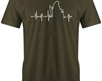 Angler Shirt - Herzschlag Angeln - EKG - Geschenkidee für Angler Männer