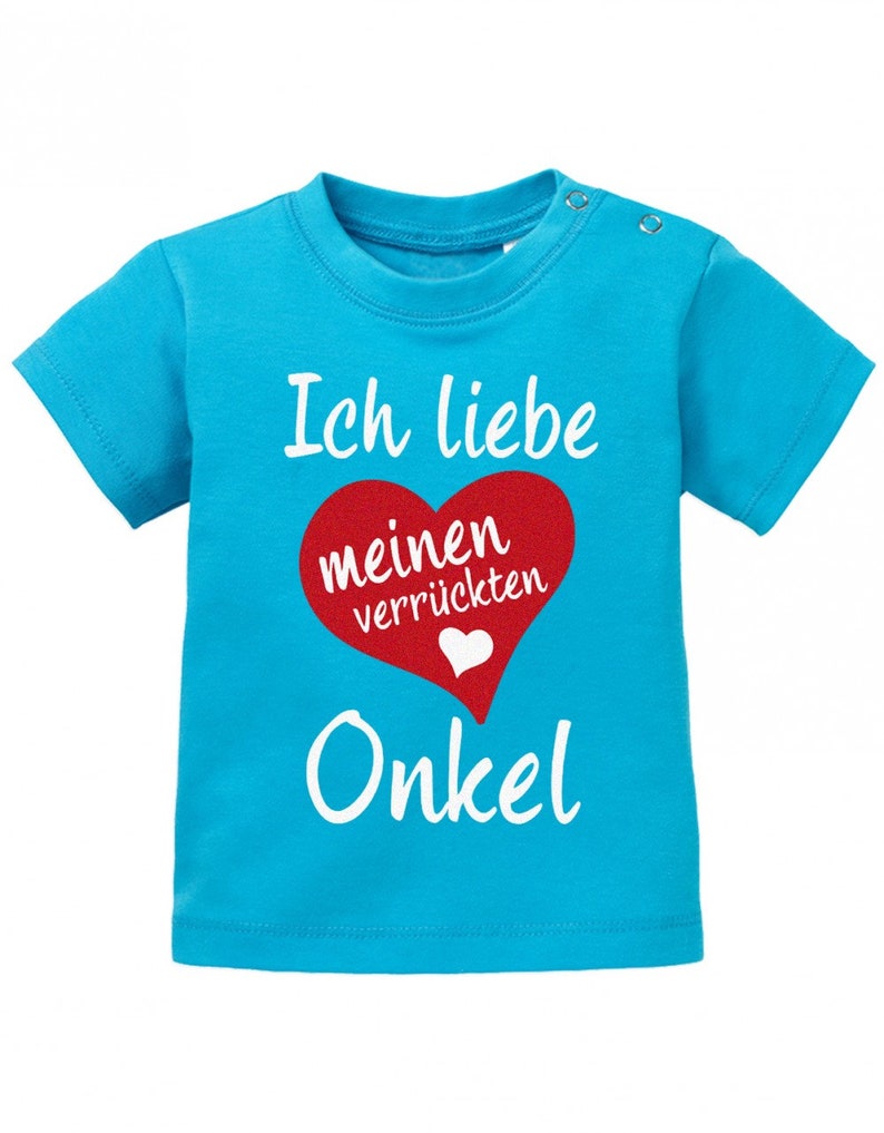 Ich liebe meinen verrückten Onkel Baby Shirt Bleu