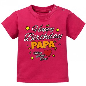 Happy Birthday Papa Mein Herz gehört Dir Geburtstag Baby Shirt Bild 3